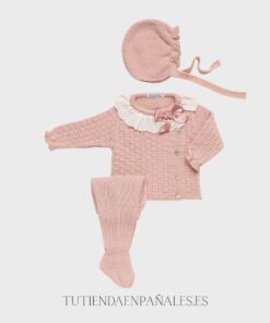 Conjunto lana 3 piezas Juliana TRENCITAS PUNTILLA
