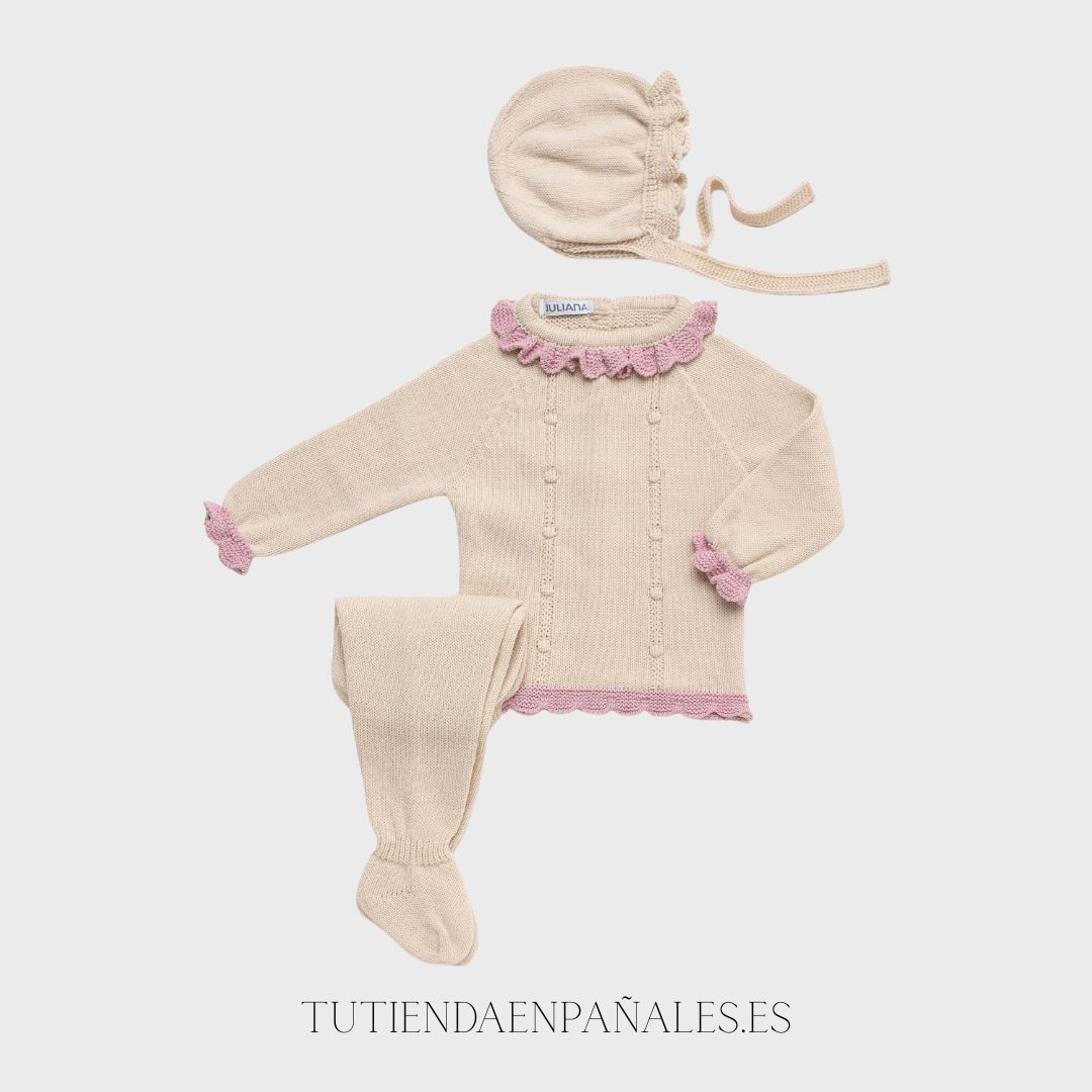 Conjunto lana 3 piezas Juliana TACHONES BODOQUES