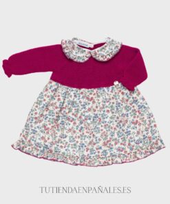 Vestido cuerpo punto lana Juliana CUELLO VOLANTES FLORES
