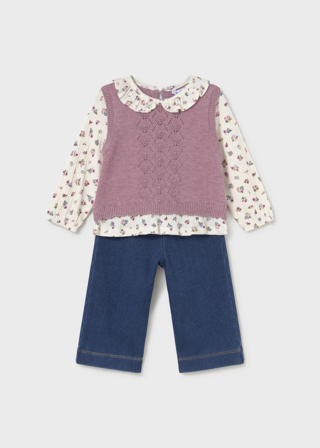 Conjunto pantalón chaleco unido Mayoral VIOLETA
