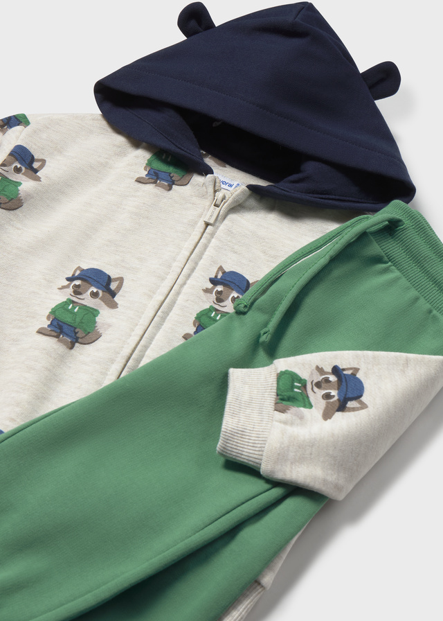 Chandal 3 piezas algodón Mayoral ZORRITO GORRA verde - Imagen 8