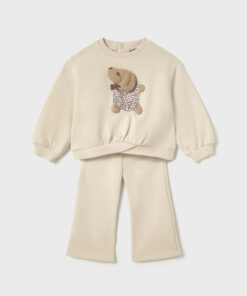 Chandal 2 piezas algodón Mayoral PERRITA BORREGUITO crema