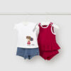 Conjunto 2 piezas algodón Mayoral NIÑA COLETAS rojo