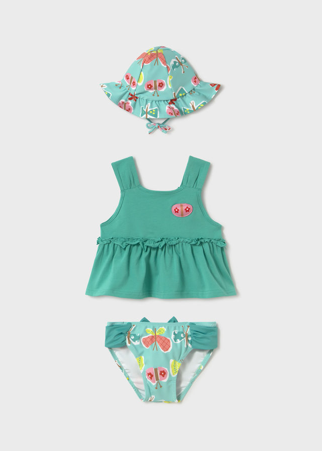 Conjunto de baño 3 piezas con gorro Mayoral MARIPOSAS