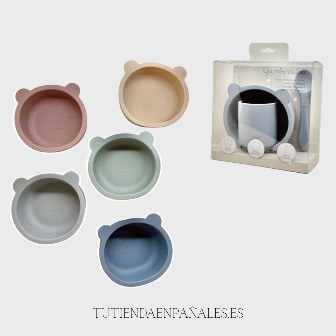 Vajilla silicona 3 piezas Gamberritos OSITO