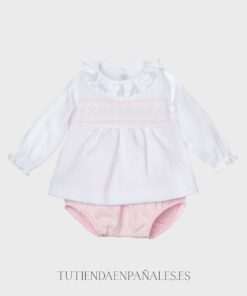 Conjunto pololo 2 piezas micropana NIDO DE ABEJA rosa