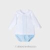 Conjunto pololo 2 piezas micropana NIDO DE ABEJA celeste
