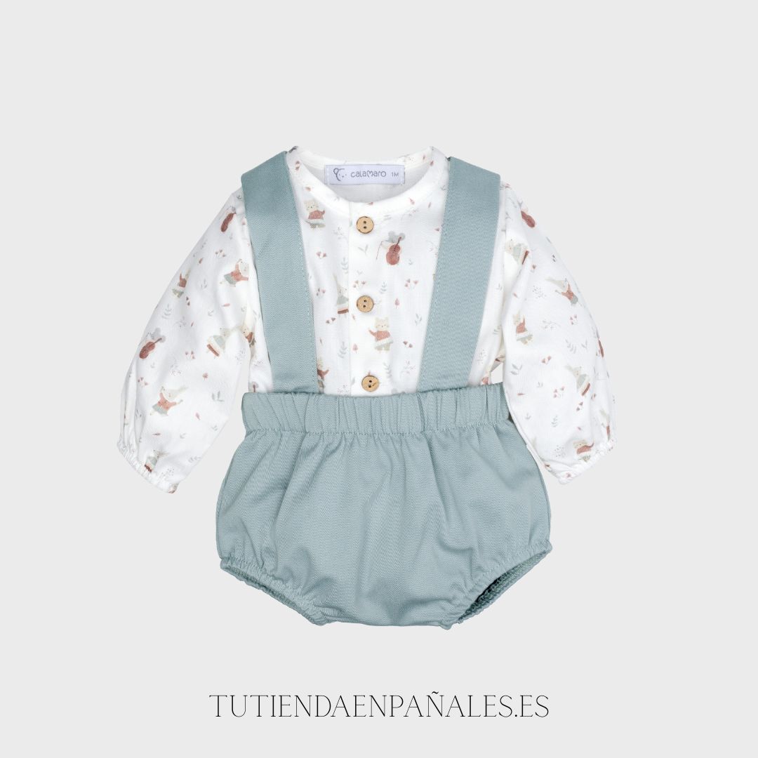 Conjunto peto 2 piezas MÚSICOS verde