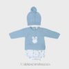 Conjunto punto lana con gorro CONEJITO azul