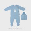 Conjunto polainas con gorro CONEJITO azul