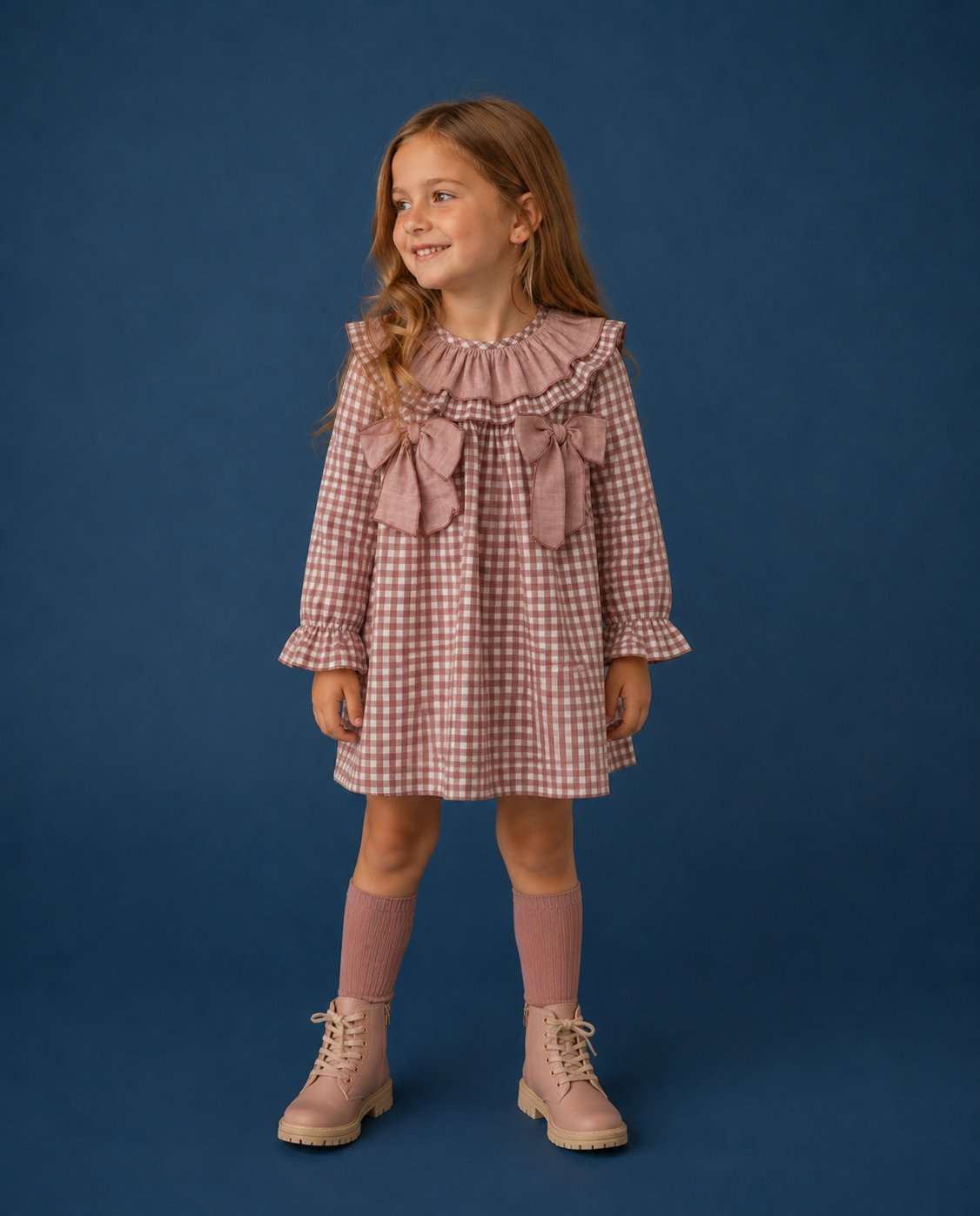 Vestido infantíl manga larga modelo VENECIA