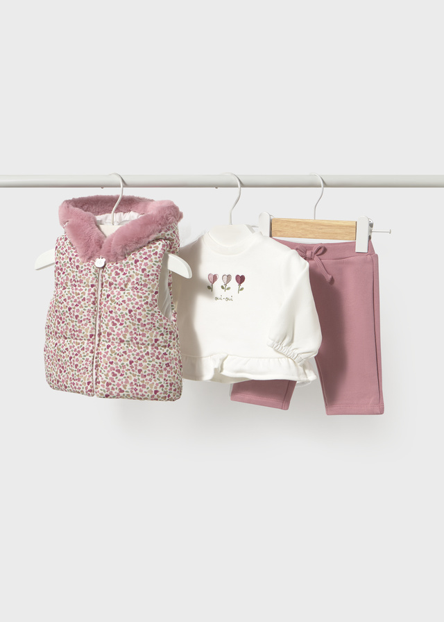 Chandal con chaleco 3 piezas Mayoral CORAZONES