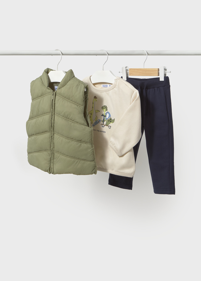 Conjunto chaleco Mayoral DINO PATINETE verde