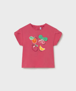 Camiseta manga corta Mayoral FRUITS fucsia