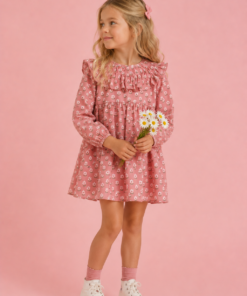 Vestido infantíl manga larga modelo MÓNACO