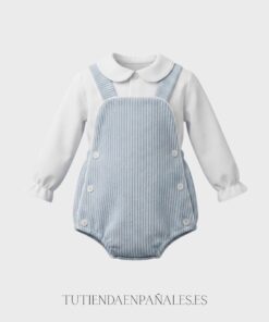 Conjunto ranita peto PANA celeste con camisa