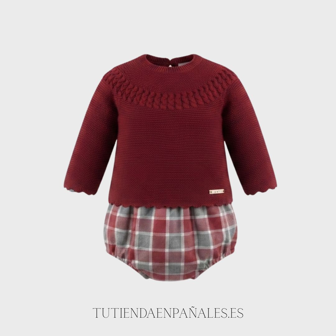 Conjunto suéter lana pololo ESCOCÉS